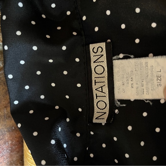 Notations Black And White Polka Doted Button Up sleeveless Top Women’s Size: L - Picture 5 of 5